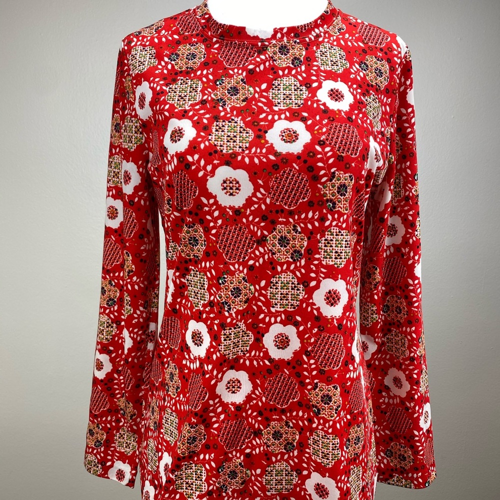 70s vintage floral hippy long sleeve top